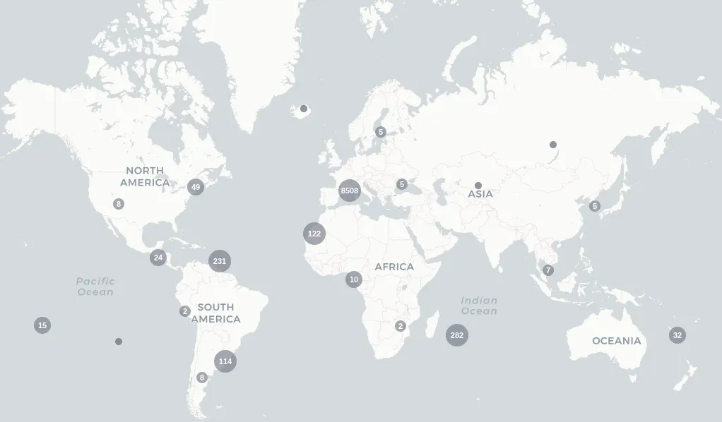 Libre currency map of members and events